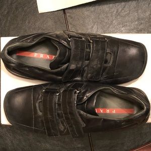 Authentic Prada leather Velcro shoes
